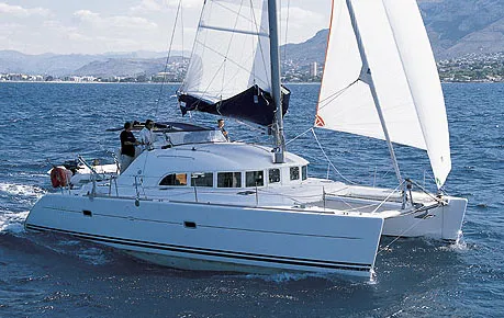 Exterior view of Double Bubble, a Lagoon 380 catamaran at Plan-d'Aups-Sainte-Baume, France