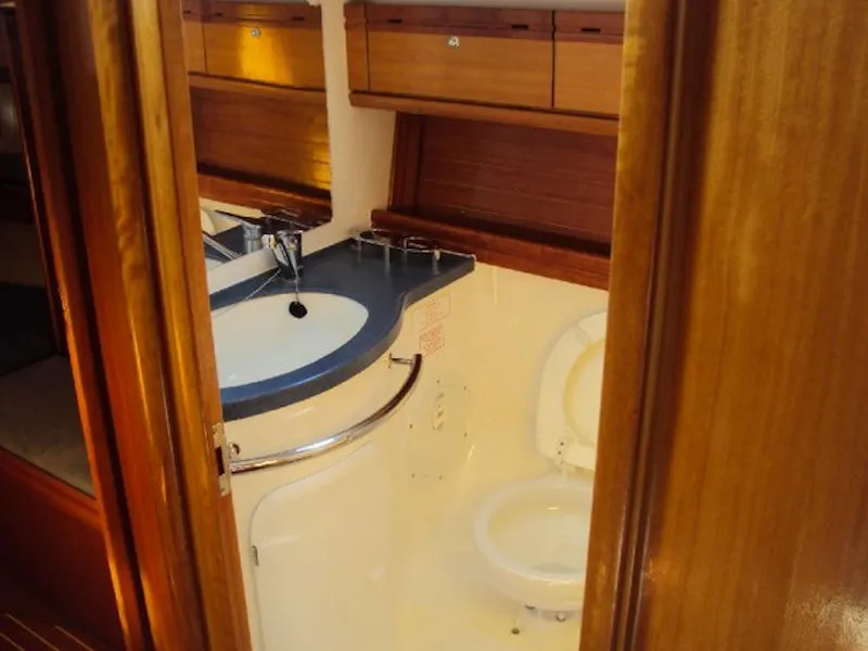 Head on Marja, a Bavaria 39 Cruiser sailboat at Trget, Croatia