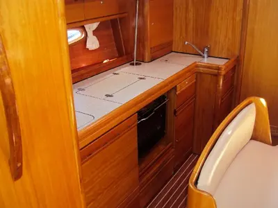 Galley of Marja, a Bavaria 39 Cruiser sailboat at Trget, Croatia