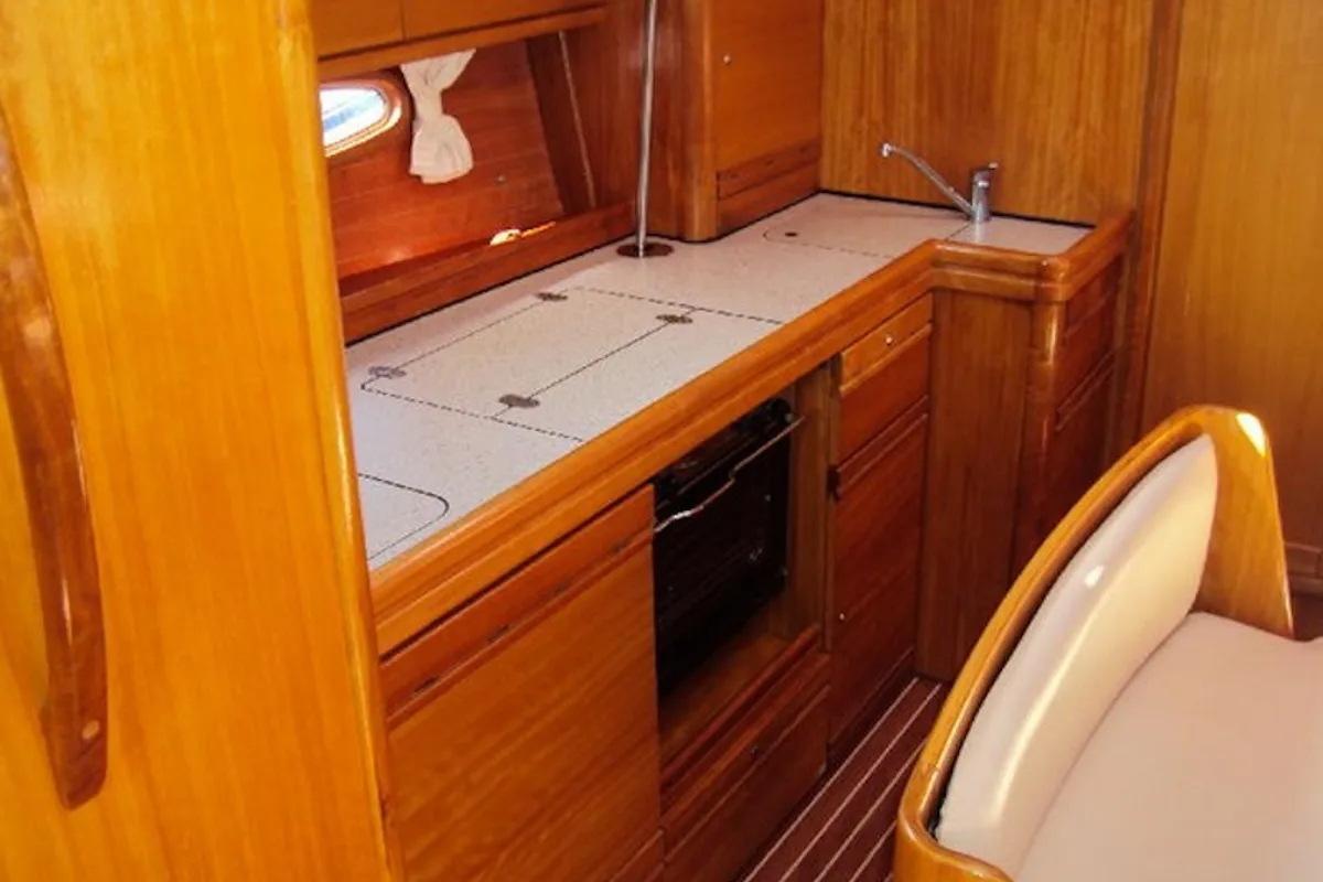 Galley of Marja, a Bavaria 39 Cruiser sailboat at Trget, Croatia