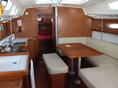 Salon of Beneteau Oceanis 40, a sailboat at Saint-Cast-le-Guildo, France