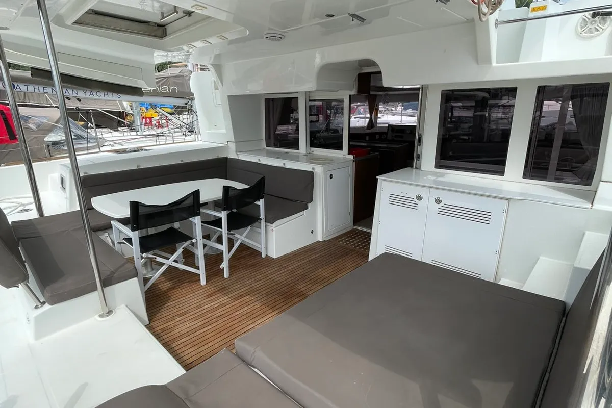 AMARE I, a Lagoon 450 F catamaran at Benitses, Greece
