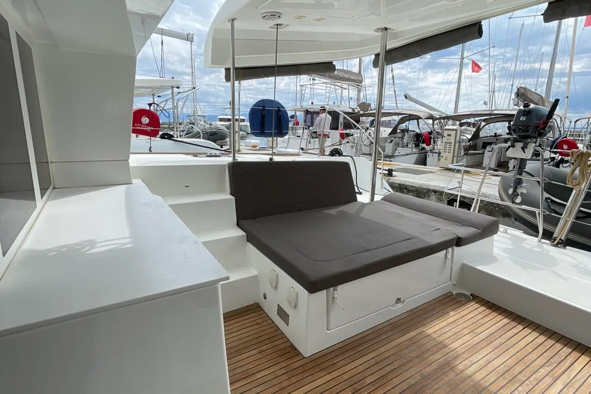 AMARE I, a Lagoon 450 F catamaran at Benitses, Greece