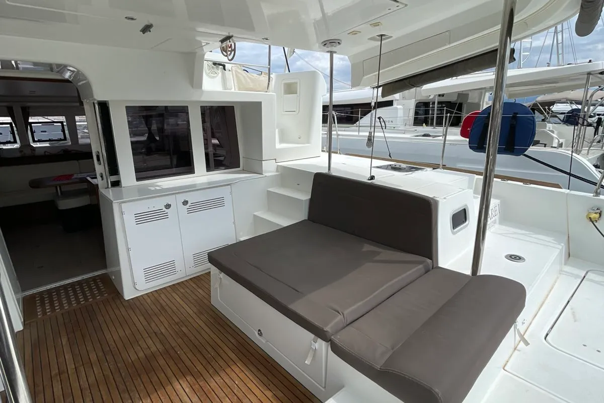 AMARE I, a Lagoon 450 F catamaran at Benitses, Greece