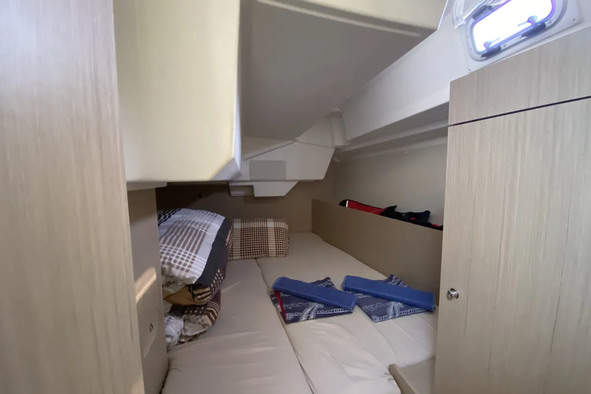 Cabin on Beneteau Oceanis 38.1, a sailboat at Fethiye, Turkey