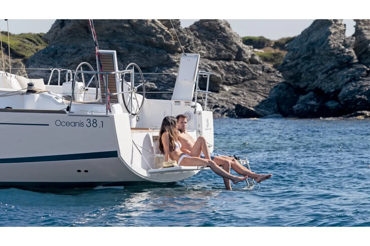 Exterior view of Beneteau Oceanis 38.1, a sailboat at Fethiye, Turkey