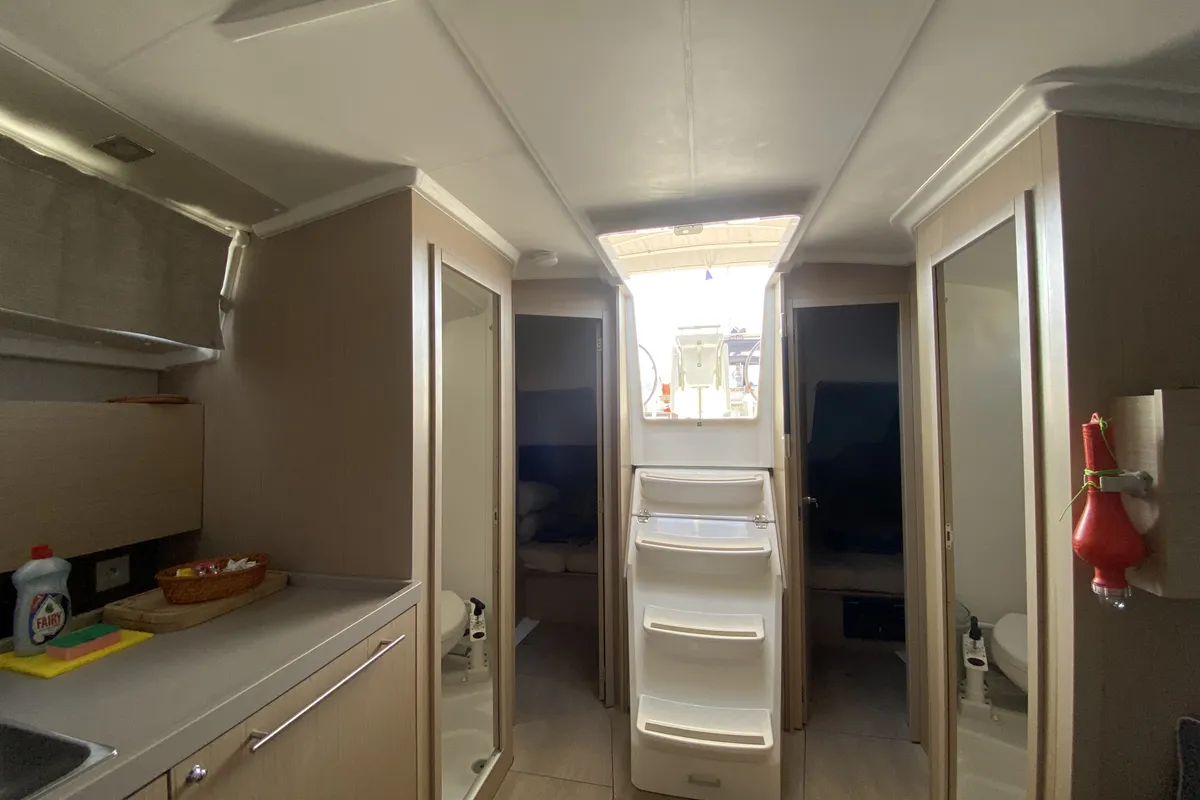 Galley of Beneteau Oceanis 38.1, a sailboat at Fethiye, Turkey