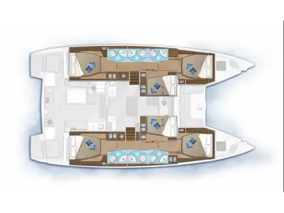 Floor plan of Lagoon 50, a catamaran at Athens, Greece