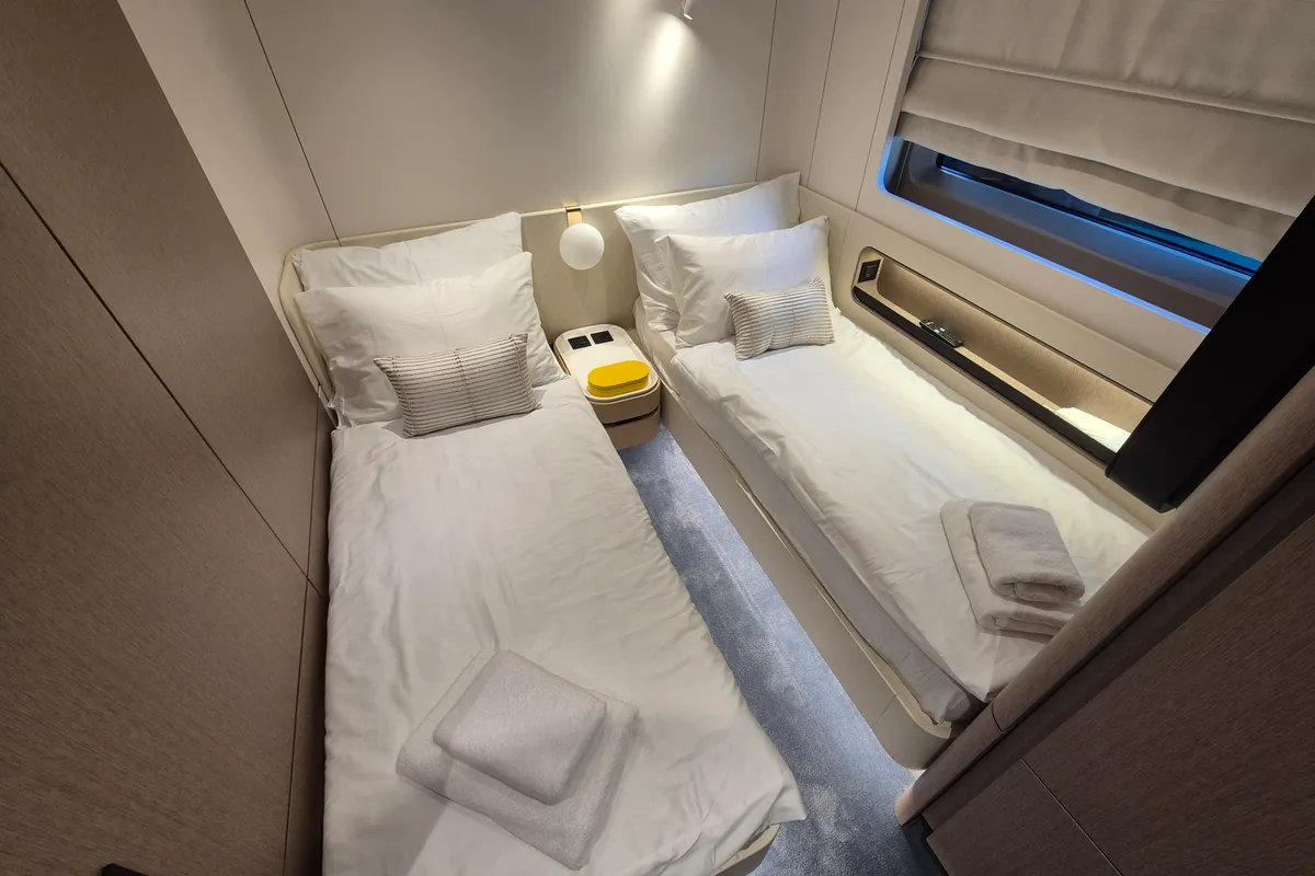 Cabin on Azimut Grande 26M, a motor yacht at Šibenik, Croatia