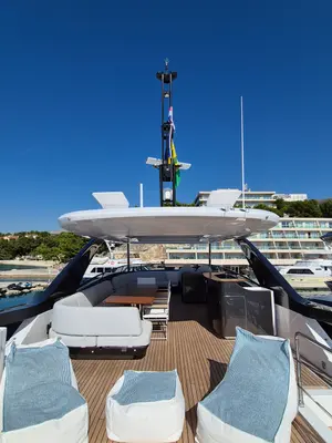 Deck of Azimut Grande 26M, a motor yacht at Šibenik, Croatia