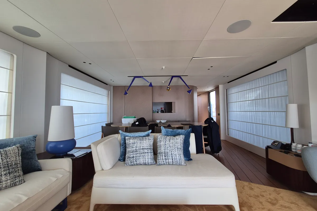 Salon of Azimut Grande 26M, a motor yacht at Šibenik, Croatia