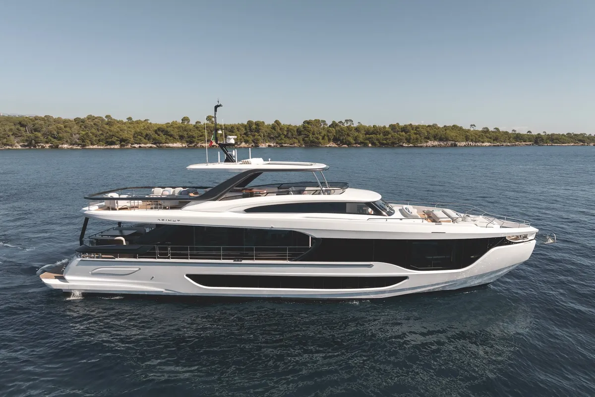 Exterior view of Azimut Grande 26M, a motor yacht at Šibenik, Croatia