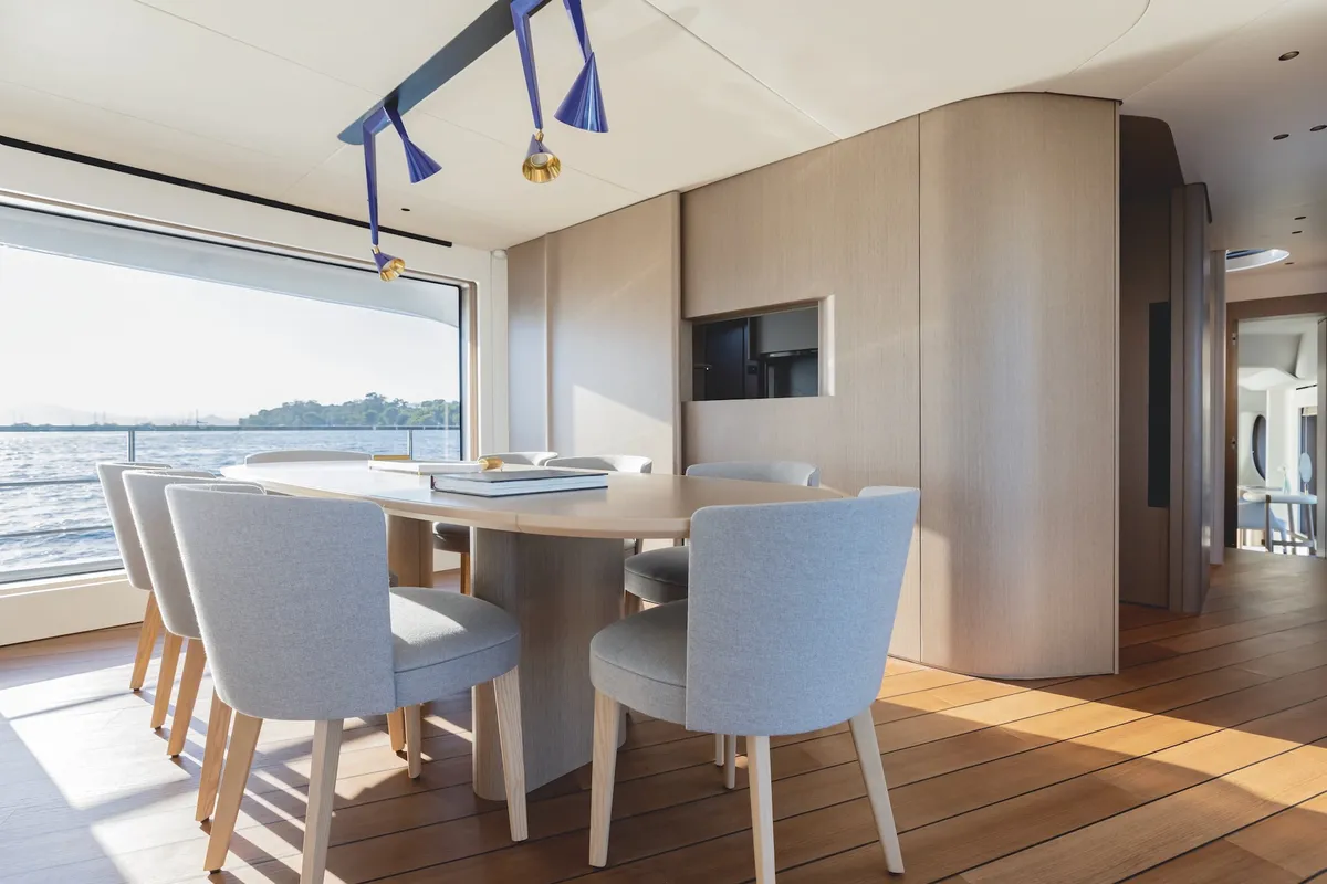 Salon of Azimut Grande 26M, a motor yacht at Šibenik, Croatia