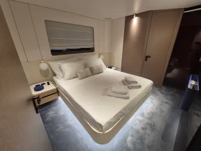 Cabin on Azimut Grande 26M, a motor yacht at Šibenik, Croatia