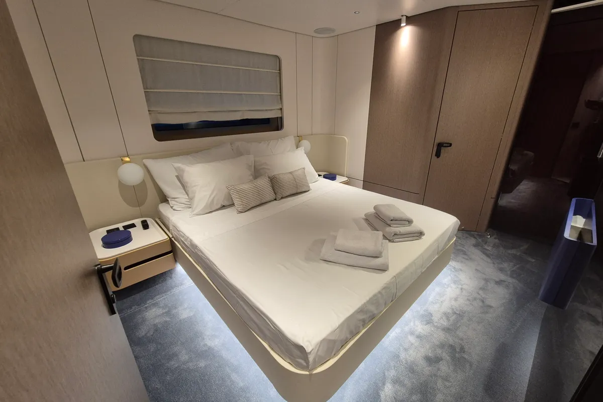 Cabin on Azimut Grande 26M, a motor yacht at Šibenik, Croatia