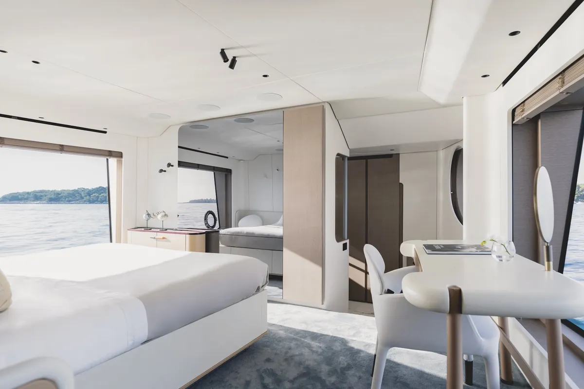 Cabin on Azimut Grande 26M, a motor yacht at Šibenik, Croatia