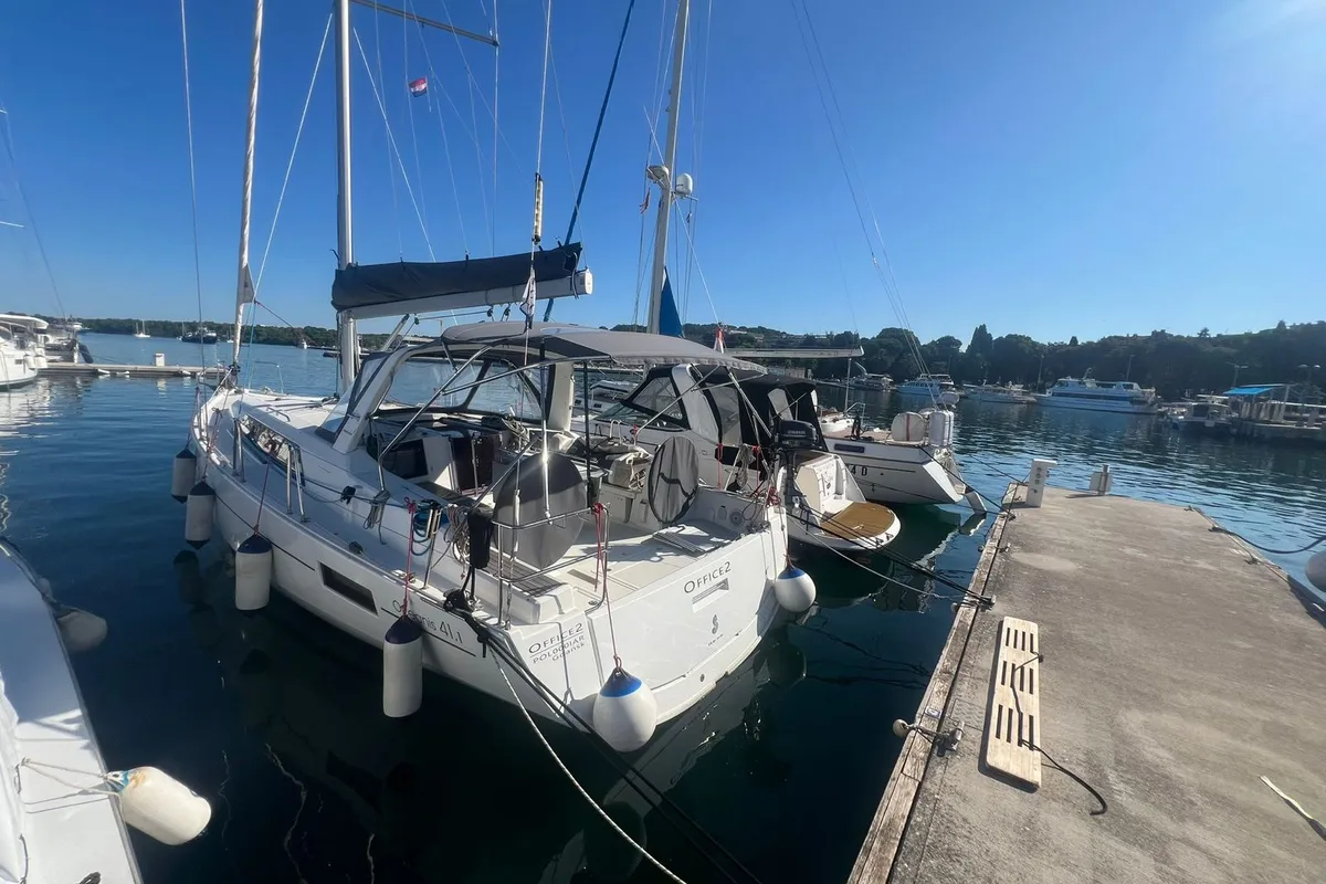 Exterior view of Office 2, a Beneteau Oceanis 41.1 sailboat at Grad Pula, Croatia