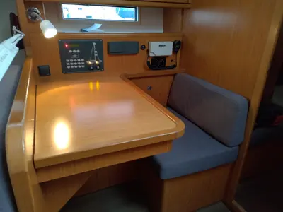 Salon of Aquamarijn, a Bavaria 41 Cruiser sailboat at Yerseke, Netherlands
