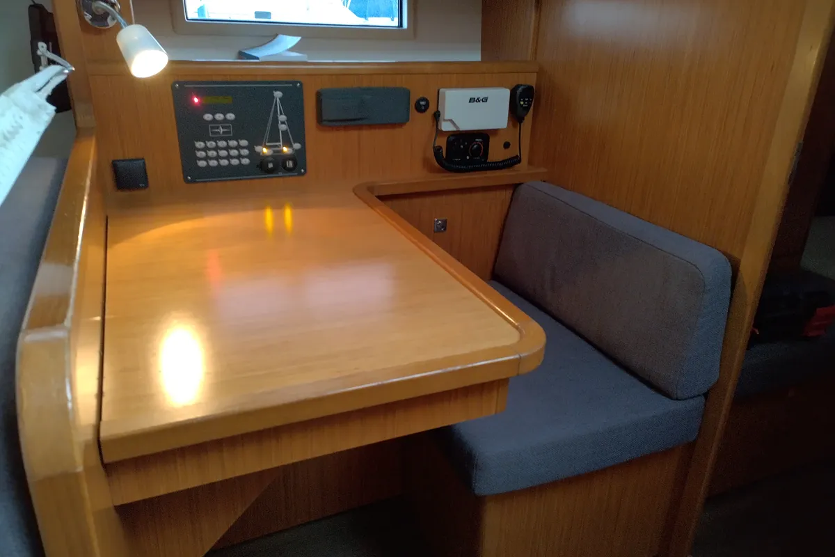 Salon of Aquamarijn, a Bavaria 41 Cruiser sailboat at Yerseke, Netherlands