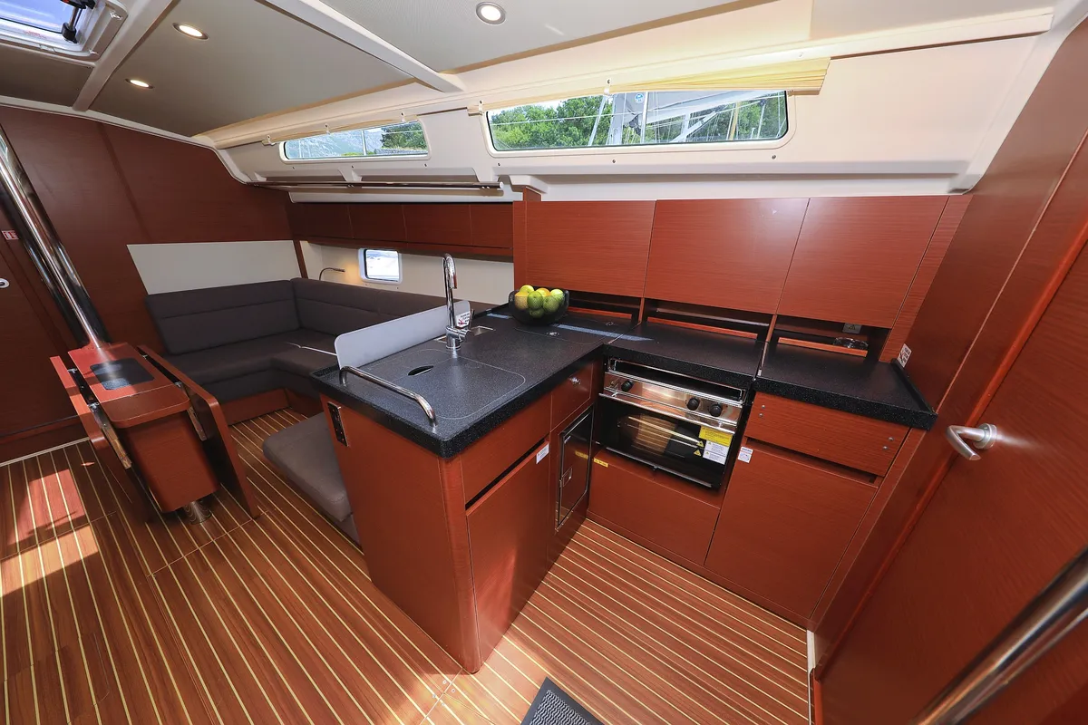 Galley of Vivien, a Hanse 418 sailboat at Dubrovnik, Croatia