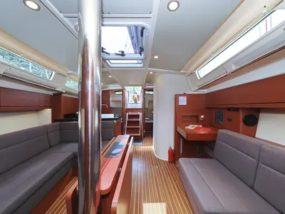 Salon of Vivien, a Hanse 418 sailboat at Dubrovnik, Croatia