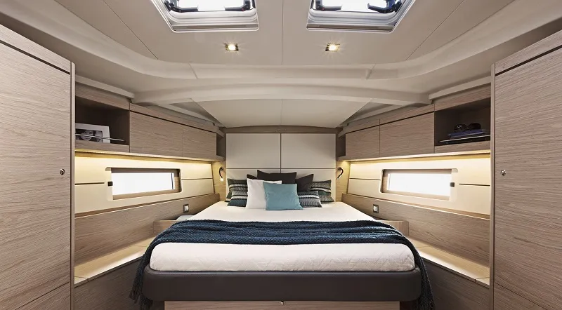 Cabin on Sine Cura III 3136, a Beneteau Oceanis 46.1 sailboat at Seget Donji, Croatia