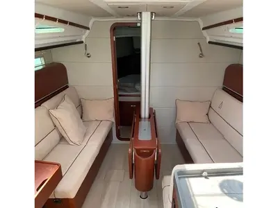 Salon of Polaris, a Dehler 38 SQ sailboat at Lavrion, Greece