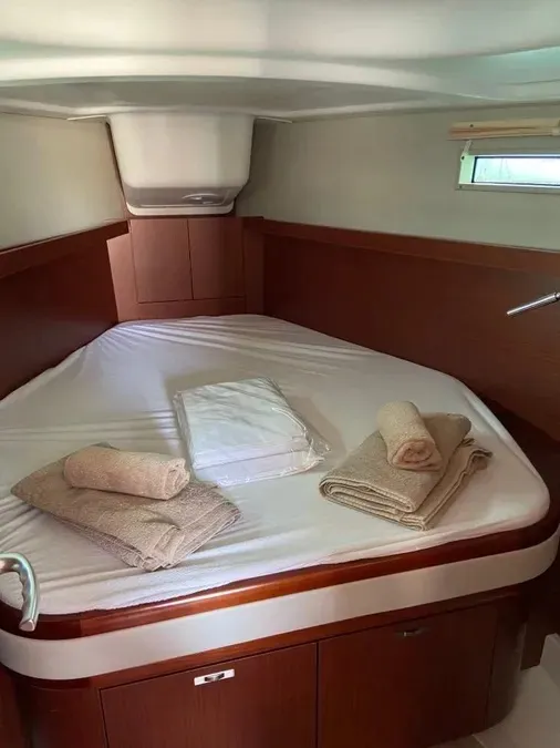 Cabin on Polaris, a Dehler 38 SQ sailboat at Lavrion, Greece