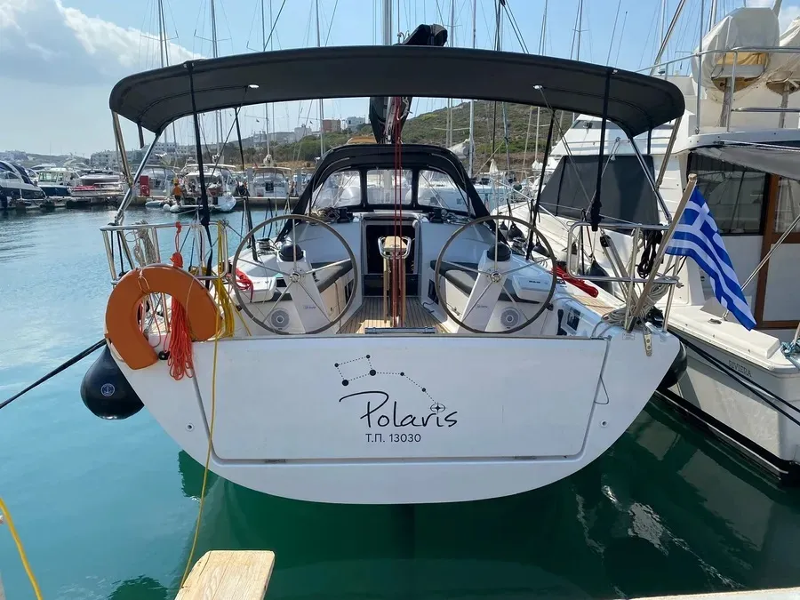 Exterior view of Polaris, a Dehler 38 SQ sailboat at Lavrion, Greece