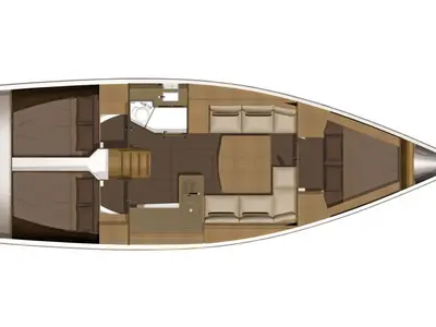 Floor plan of Kalliste, a Dufour 382 GL sailboat at Marseille, France