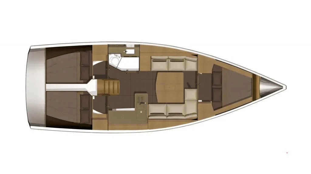 Floor plan of Kalliste, a Dufour 382 GL sailboat at Marseille, France