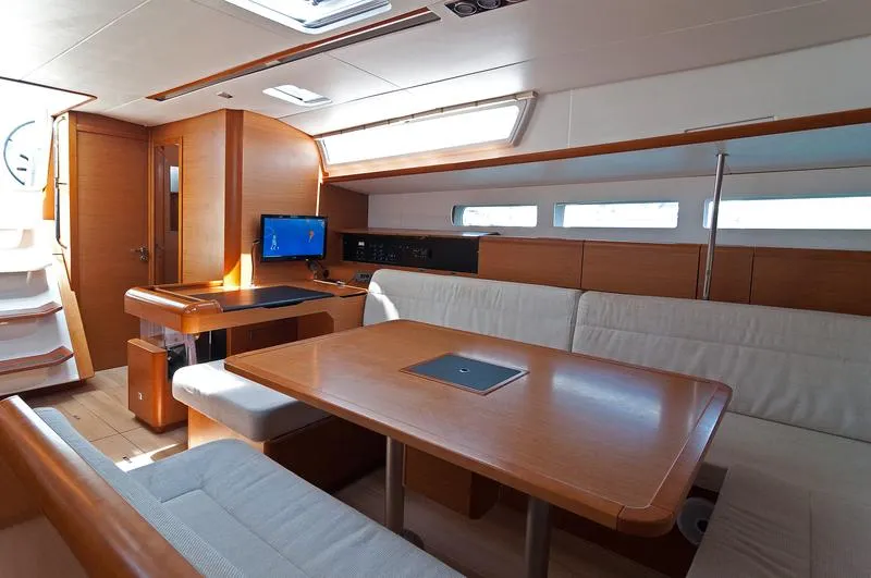 Salon of Aqua Kiss, a Jeanneau Sun Odyssey 509 sailboat at Grad Pula, Croatia