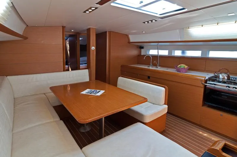 Salon of Aqua Kiss, a Jeanneau Sun Odyssey 509 sailboat at Grad Pula, Croatia