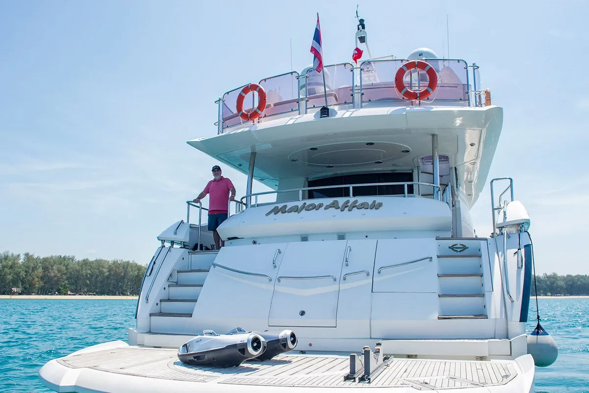 Major Affair, a Sunseeker 90 motor yacht at Pa Khlok, Thailand