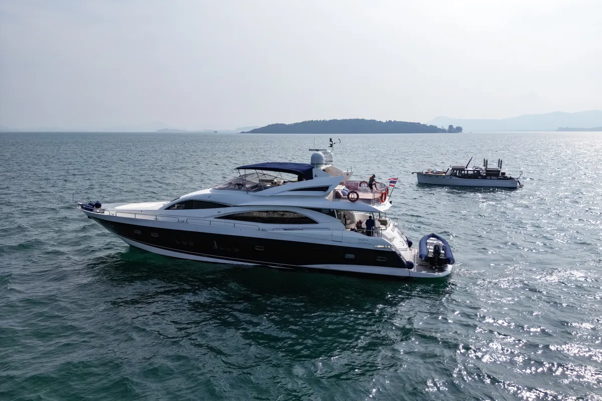 Major Affair, a Sunseeker 90 motor yacht at Pa Khlok, Thailand