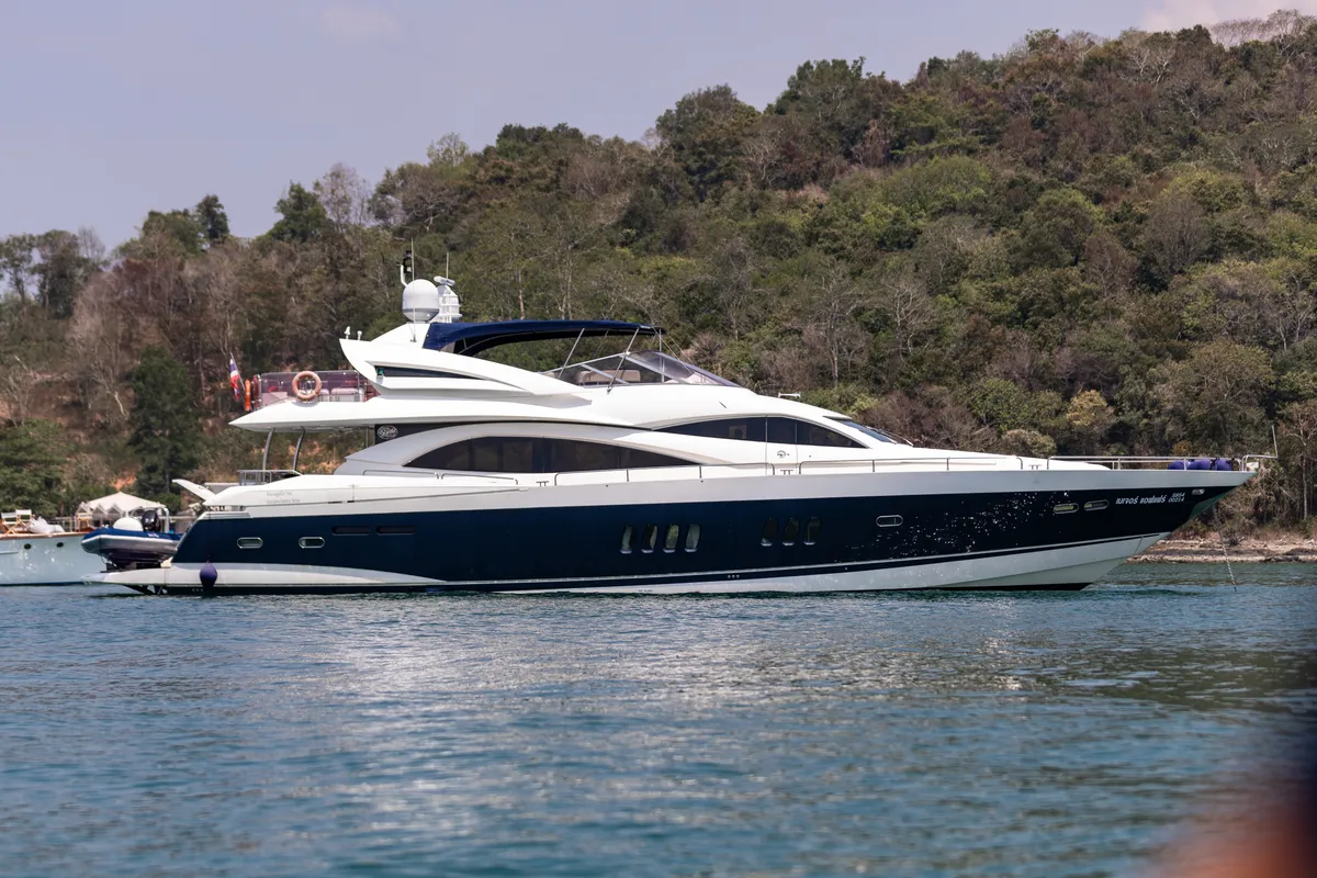 Major Affair, a Sunseeker 90 motor yacht at Pa Khlok, Thailand