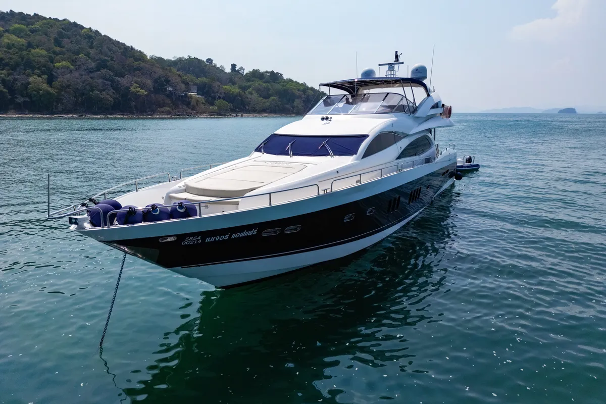 Major Affair, a Sunseeker 90 motor yacht at Pa Khlok, Thailand