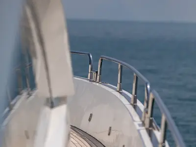 Deck of Major Affair, a Sunseeker 90 motor yacht at Pa Khlok, Thailand