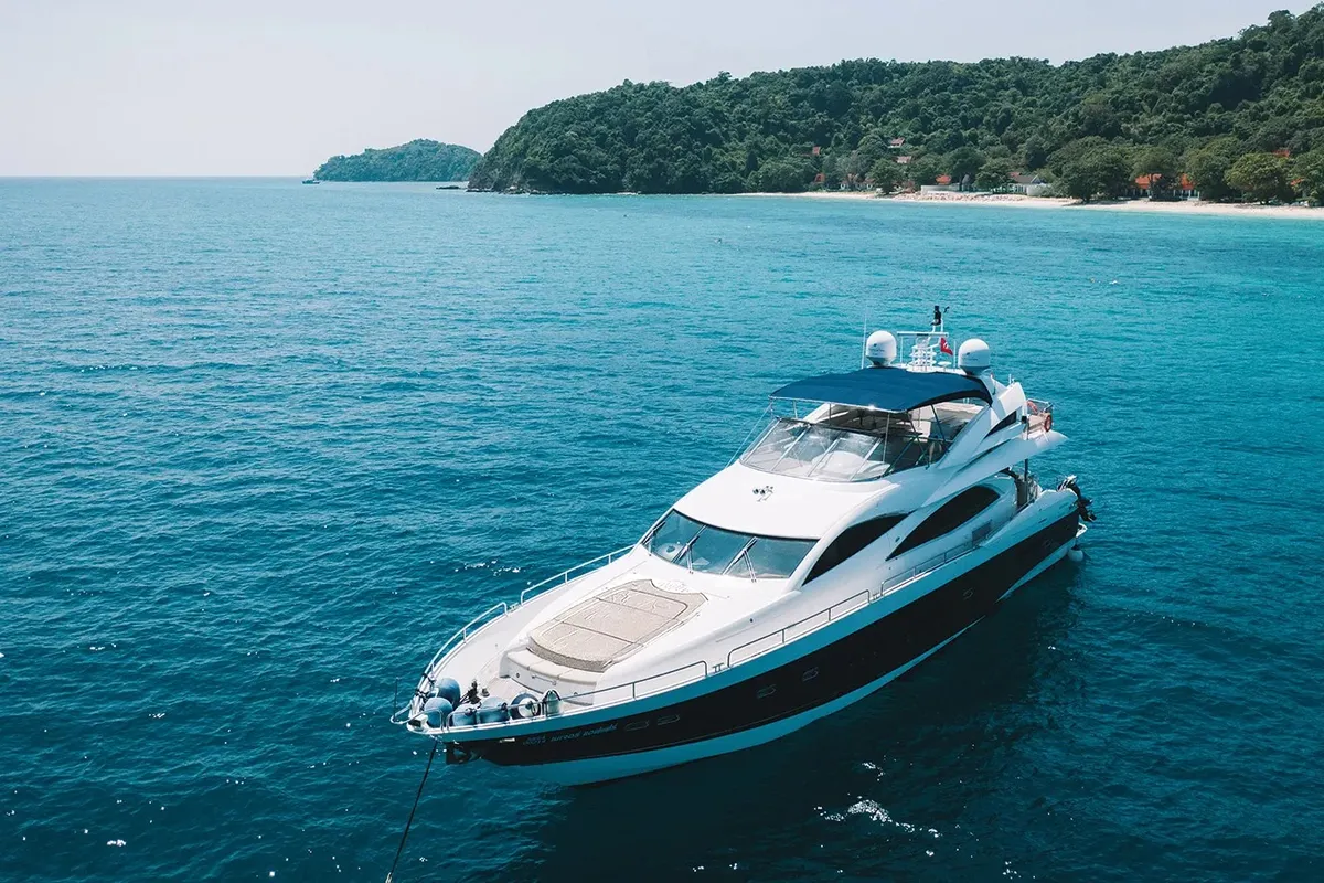 Major Affair, a Sunseeker 90 motor yacht at Pa Khlok, Thailand
