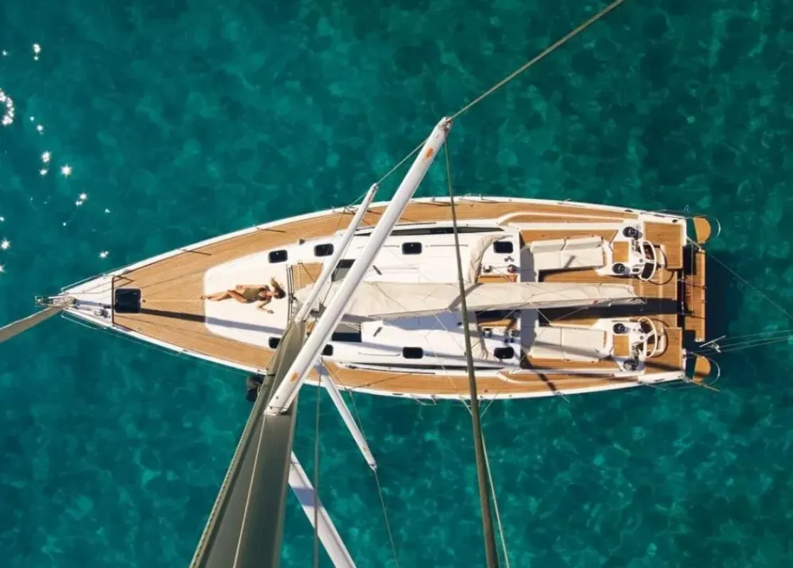 Exterior view of Lazy Days, a Elan Impression 50 sailboat at Split, Croatia