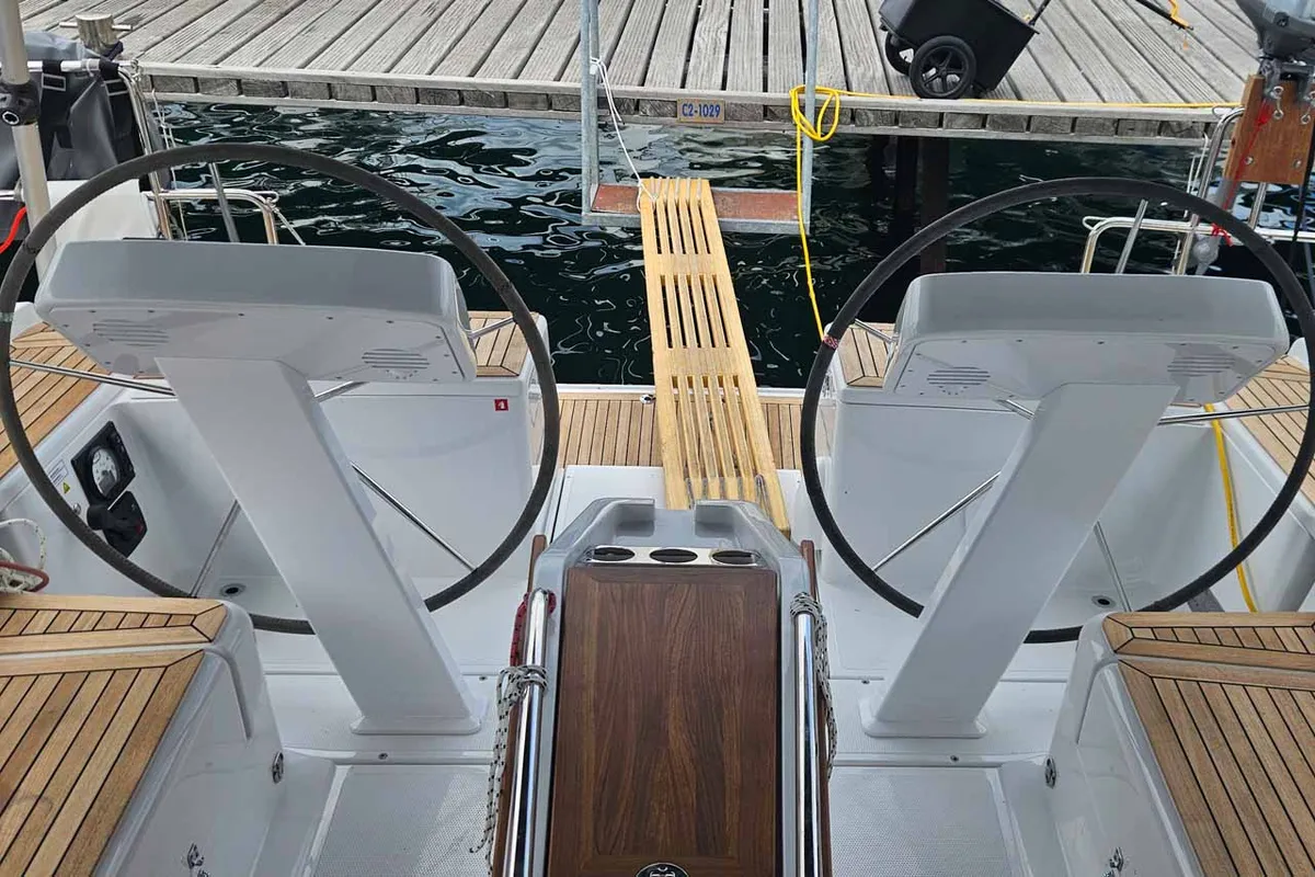 Cockpit of Apple, a Hanse 458 sailboat at Punat, Croatia