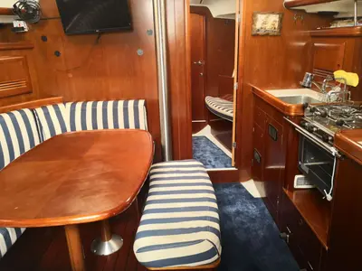 Salon of Andromeda, a Beneteau Oceanis 393 sailboat at Municipal Unit of Lefkada, Greece