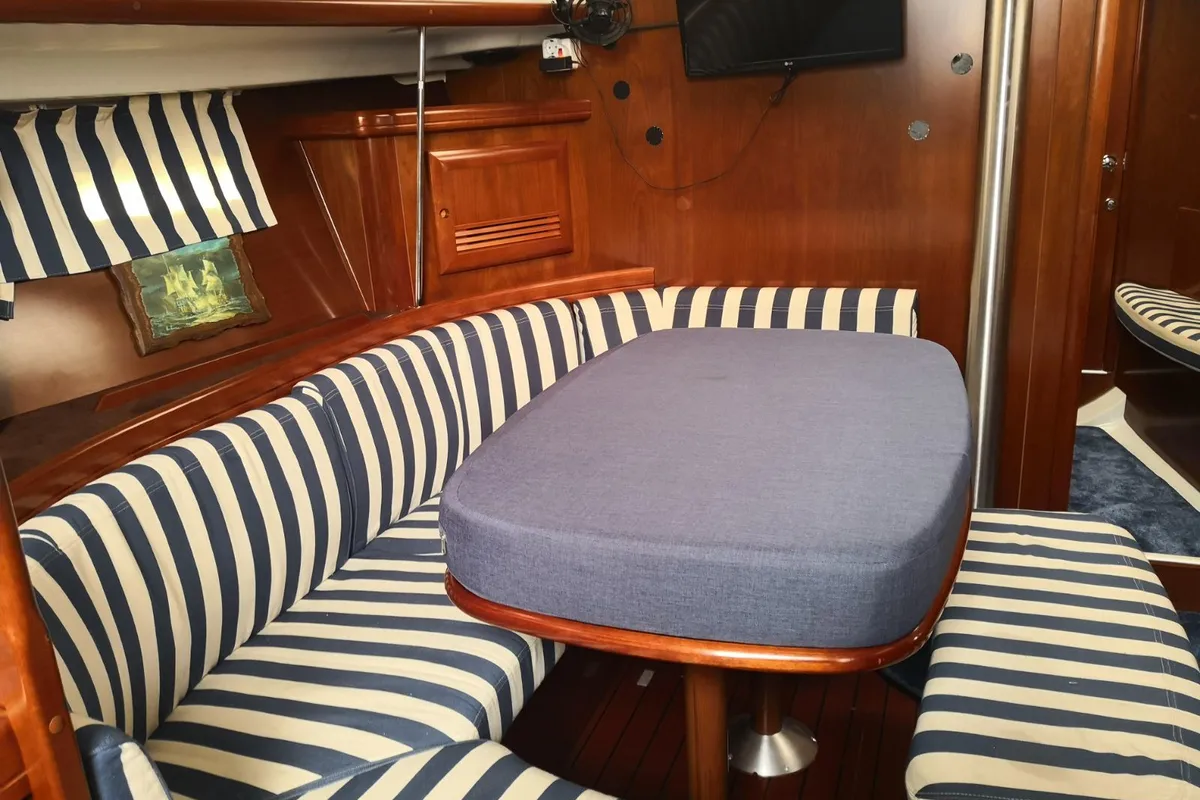 Salon of Andromeda, a Beneteau Oceanis 393 sailboat at Municipal Unit of Lefkada, Greece