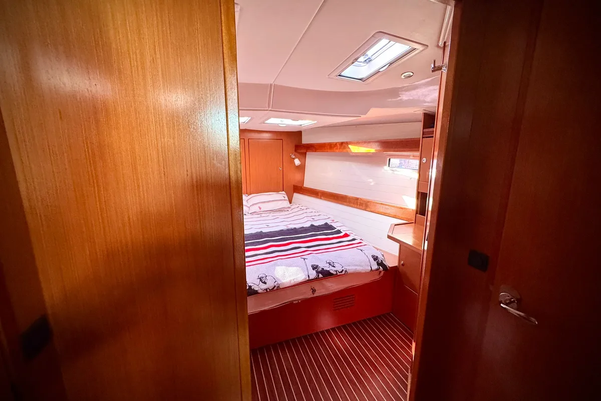 Cabin on Shoogle, a Bavaria Cruiser 45 sailboat at Fethiye, Turkey