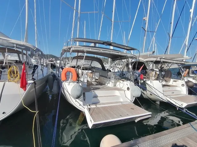 Exterior view of Shoogle, a Bavaria Cruiser 45 sailboat at Fethiye, Turkey