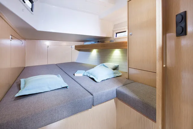 Cabin on Shoogle, a Bavaria Cruiser 45 sailboat at Fethiye, Turkey