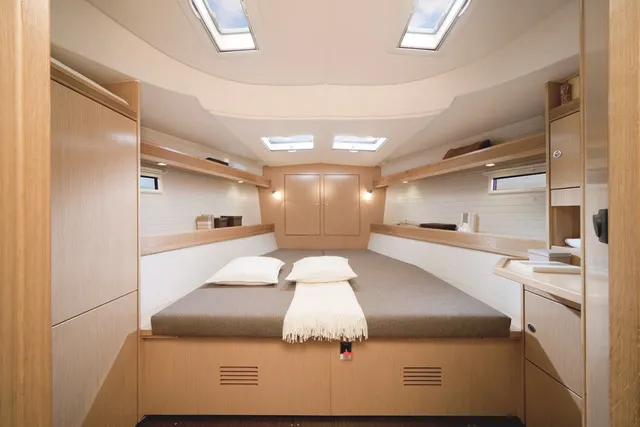 Cabin on Shoogle, a Bavaria Cruiser 45 sailboat at Fethiye, Turkey