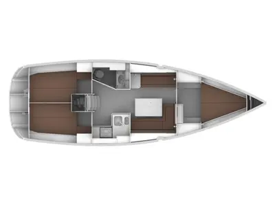 Floor plan of Mattina, a Bavaria Cruiser 37 sailboat at Municipal Unit of Lefkada, Greece