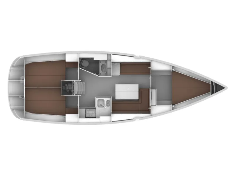 Floor plan of Mattina, a Bavaria Cruiser 37 sailboat at Municipal Unit of Lefkada, Greece
