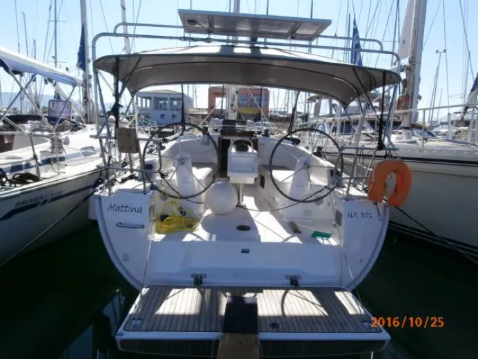 Cockpit of Mattina, a Bavaria Cruiser 37 sailboat at Municipal Unit of Lefkada, Greece